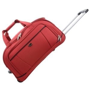 Red Holdall Travel Trolley Bag Case Wheeled Travel Luggage Suitcase, JAM 23 Traveller