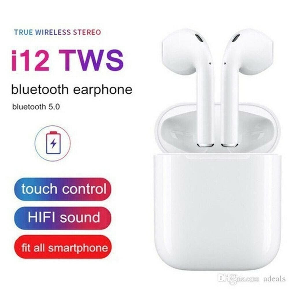 Bluetooth Ear Phones with Noise Cancellation Touch Wireless Stereo with built in sensitivity microphone, Wireless Sports Earbuds Headphones with Charging Case (White) 3