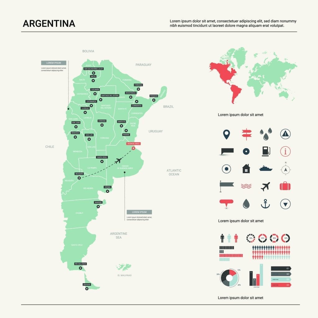 Detailed Vector Map of Argentina