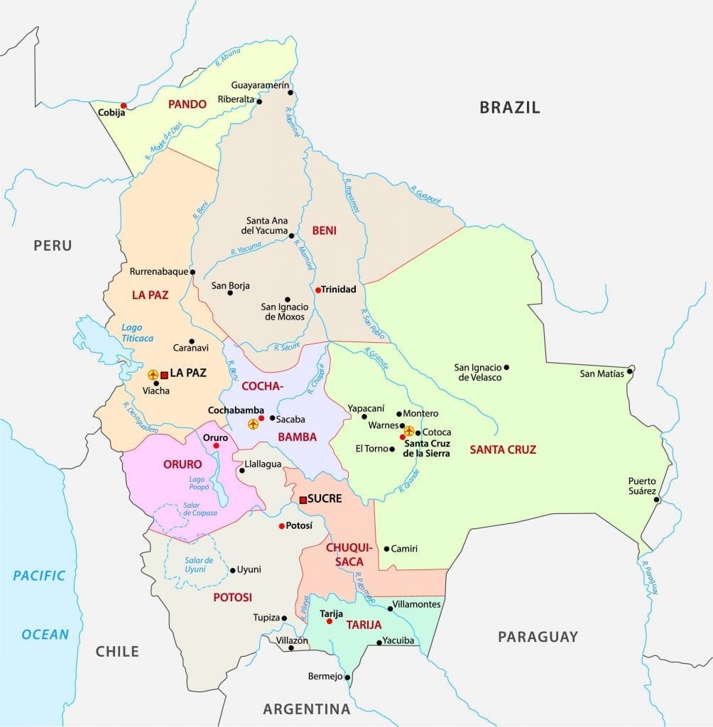 Administrative Map of Bolivia