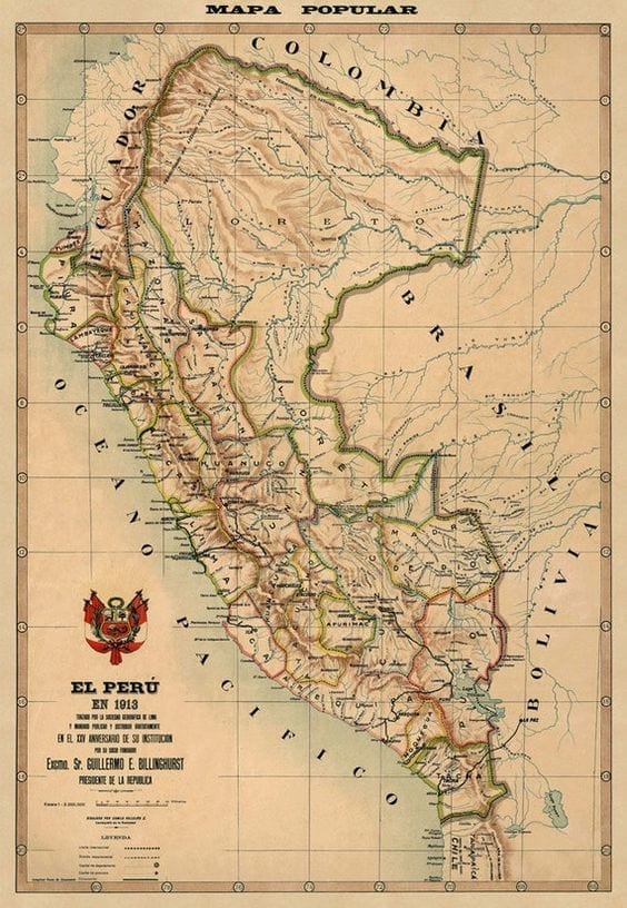 Old Map of Peru
