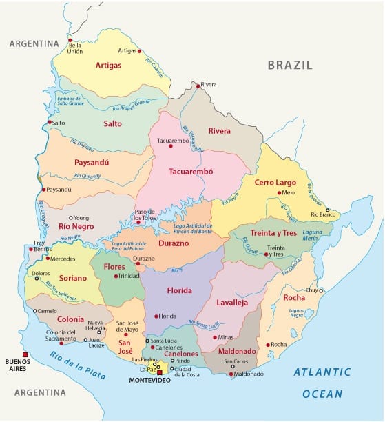 Map Of Uruguay Uruguay Flag Facts And Places To Visit Best Hotels Home