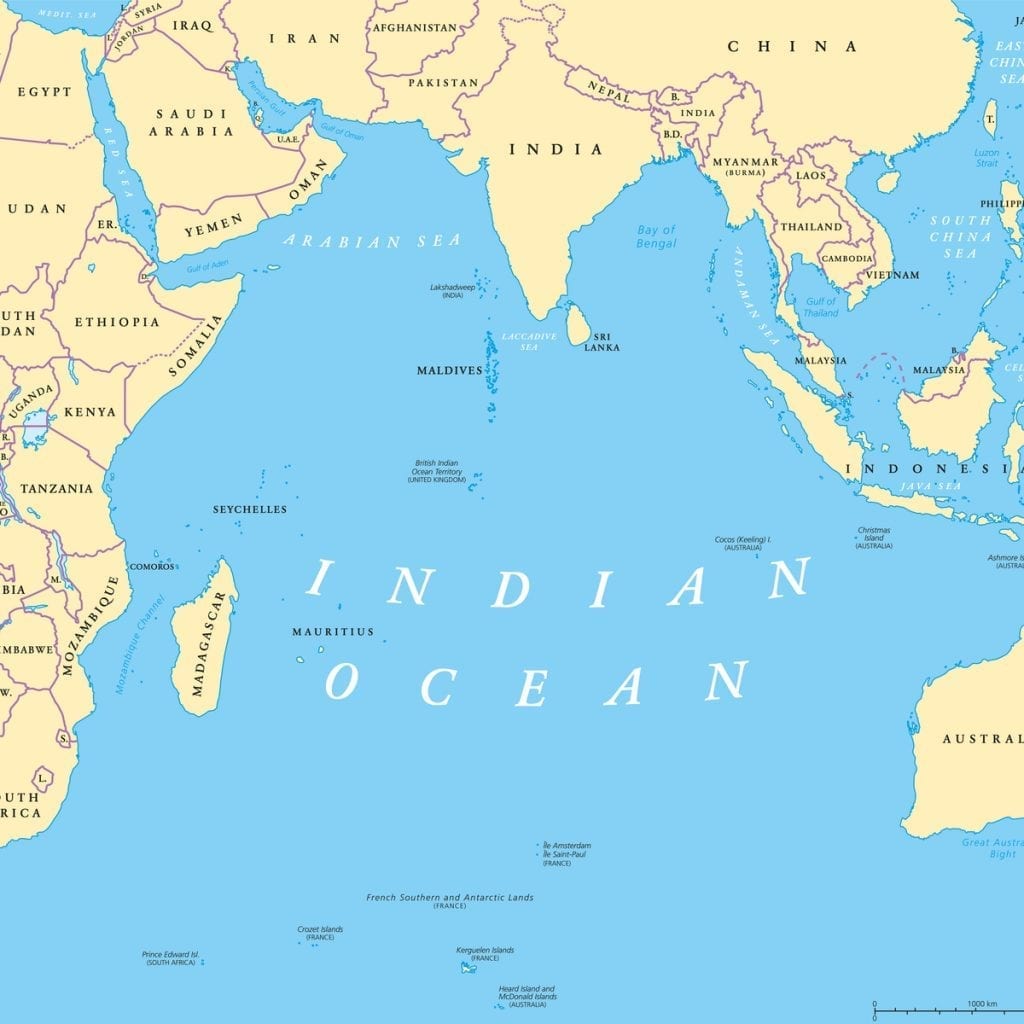 Political Indian Ocean Map