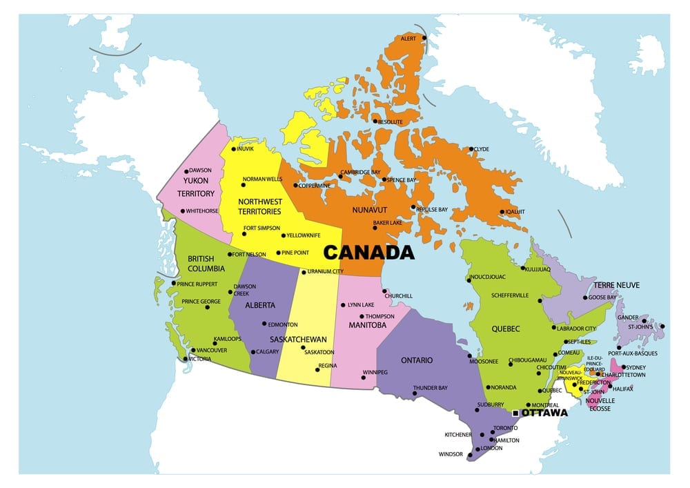 Administrative map of Canada