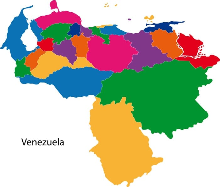 Map of Venezuela Administrative divisions