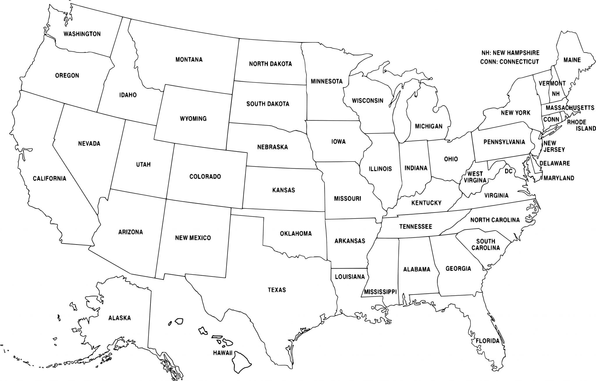 Vector Map of USA