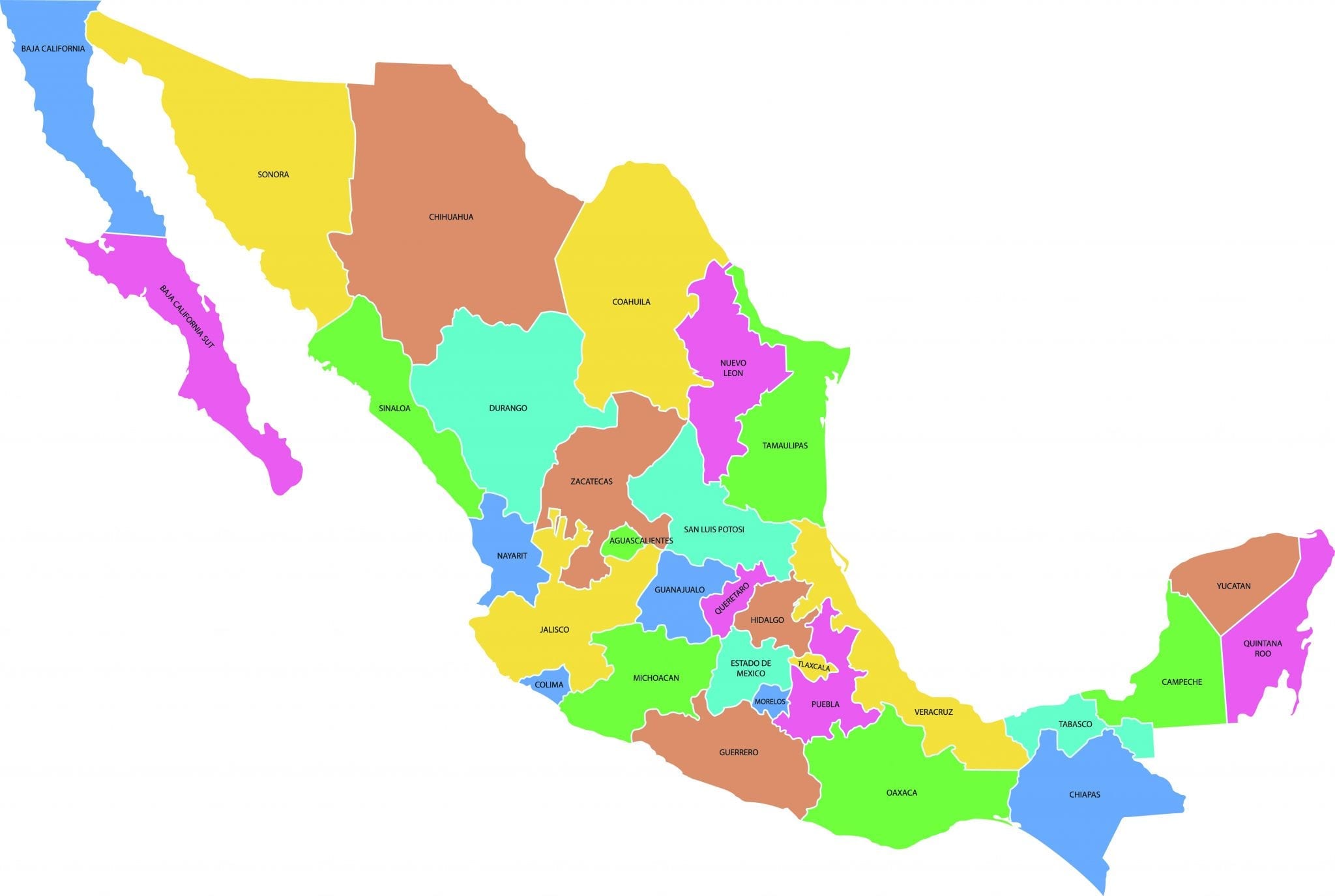 State Map of Mexico