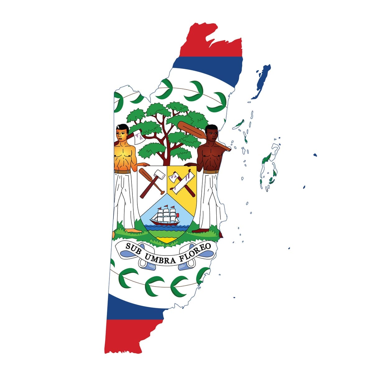 Belize Flag Map