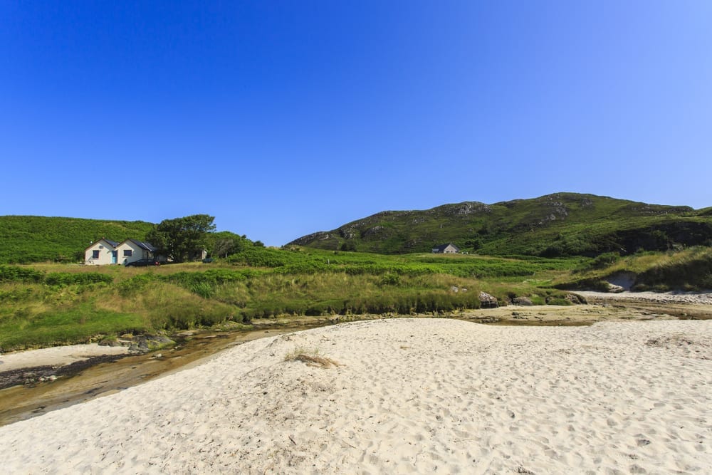 Camusdarach Beach in the Highlands of Scotland lies between Arisaig and Mallaig