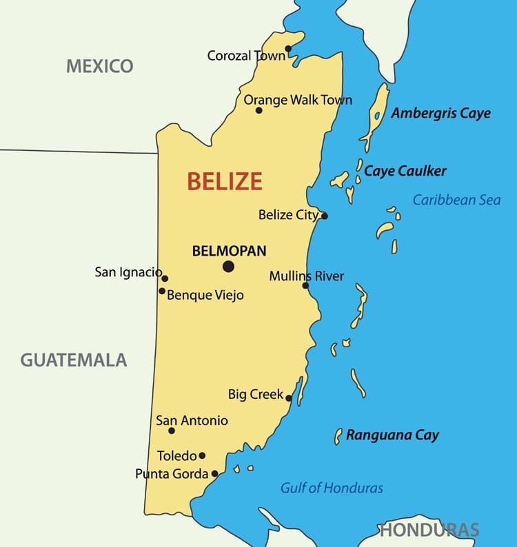 Vector Map of Belize