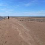 The vast empty beach at Minehead at low tide