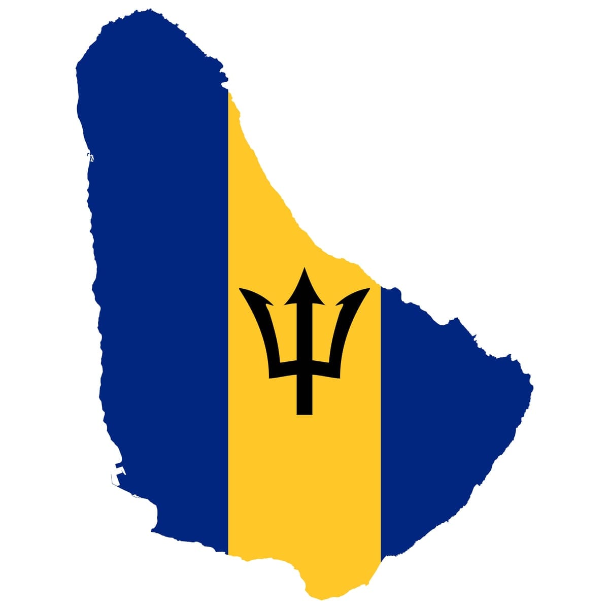 Barbados Flag map
