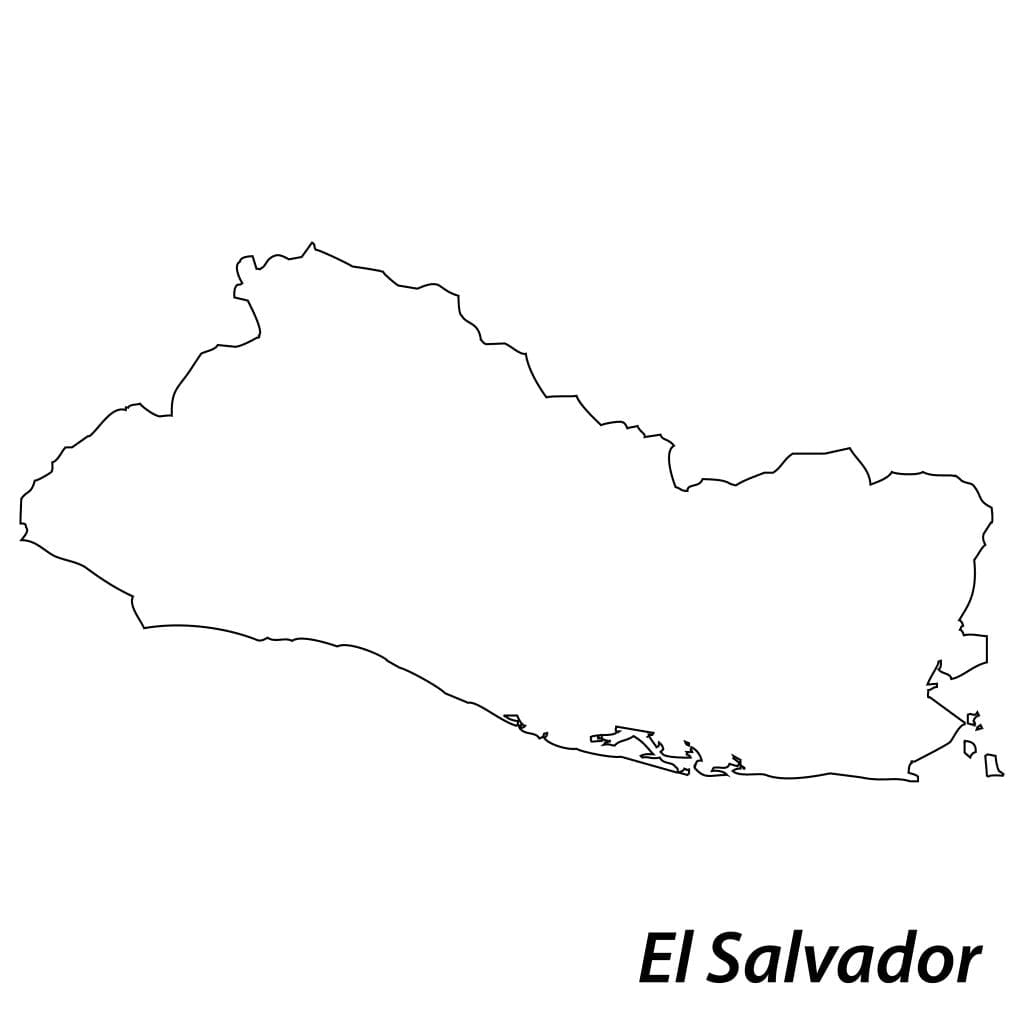 El Salvador map outline