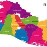 El Salvador map with cities