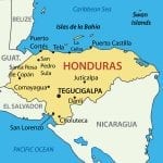 Map of Honduras with capital Tegucigalpa