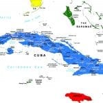 Map of Jamaica and Cuba