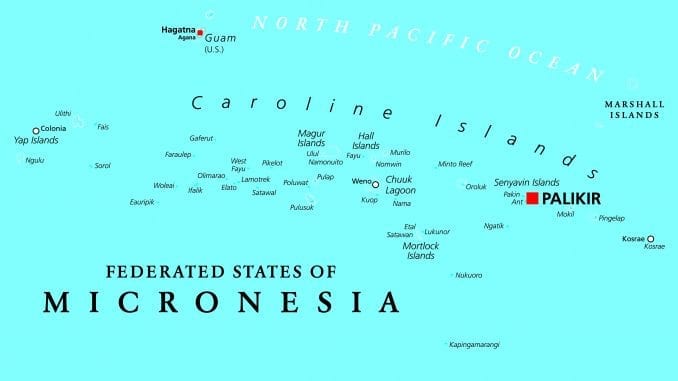 Federated States of Micronesia political map with capital Palikir