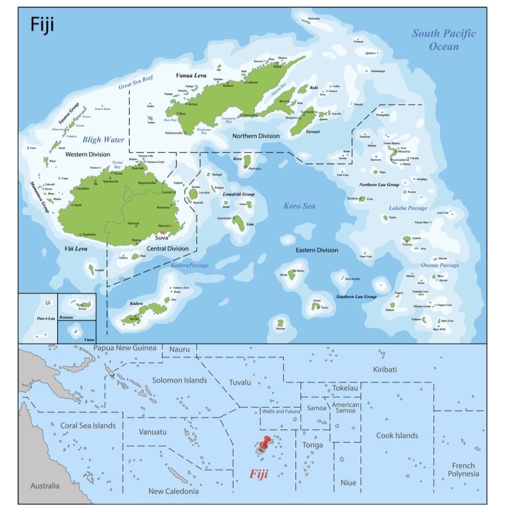 Geographical map of Fiji