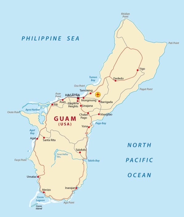 Map of Guam Island