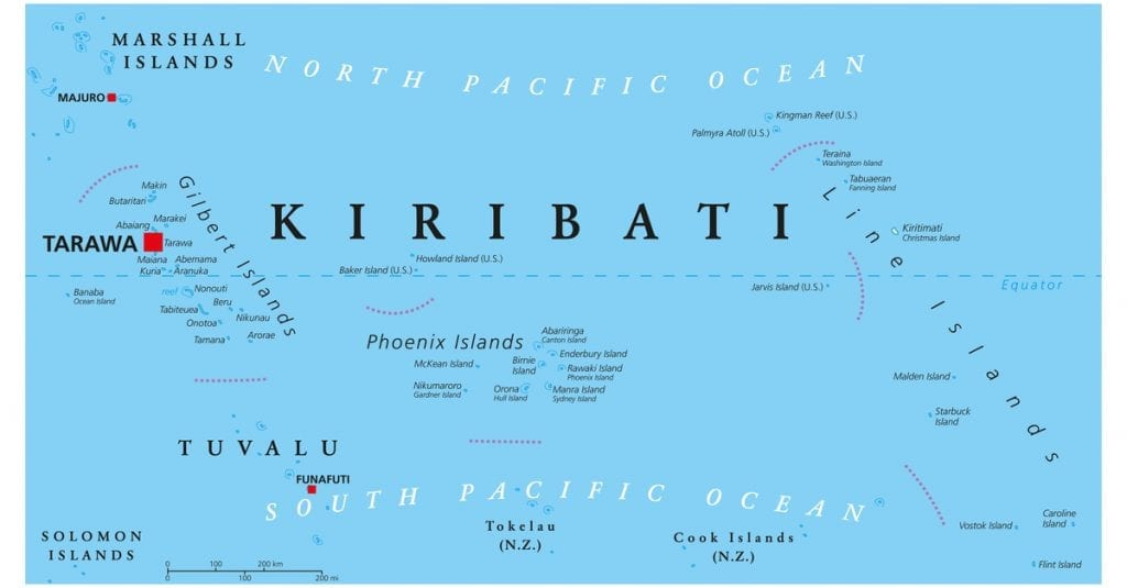 Map of Kiribati Islands