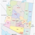 Map of Arizona with surrounding states