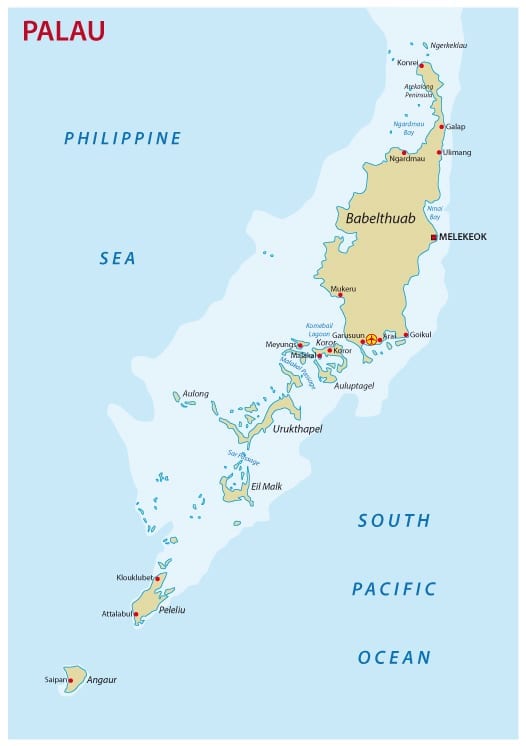 Map of Palau Islands