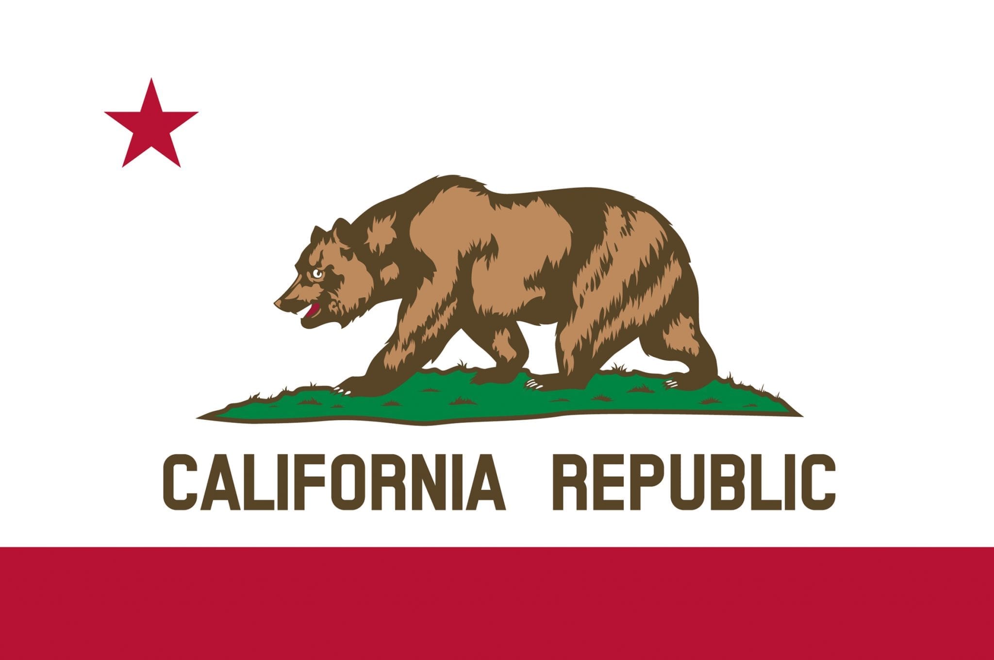 Map Of California And Flag California Outline Counties And Cities