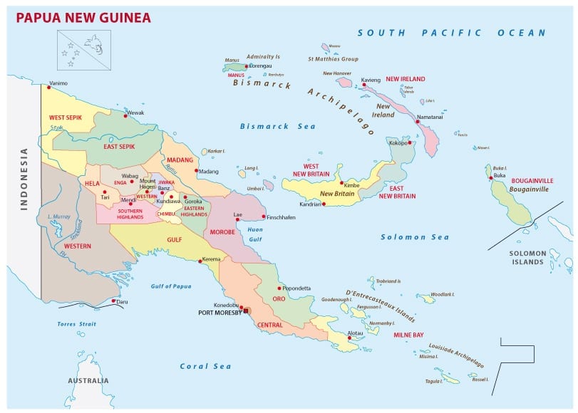papua new guinea administrative map