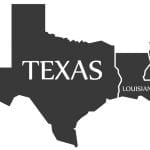 Map of Louisiana and Texas and Mississippi