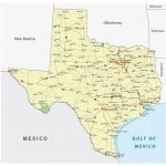 Map of Texas and Mexico