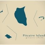 Modern map of pitcairn islands