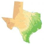 Physical Map of Texas