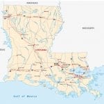 Road map of Louisiana