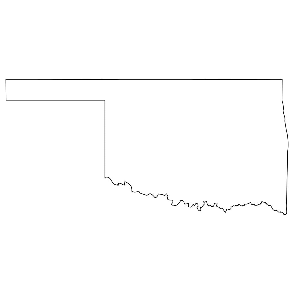 Map of Oklahoma and Flag | Outline, Counties, Cities and Road Map ...