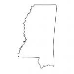 Blank outline map of Mississippi
