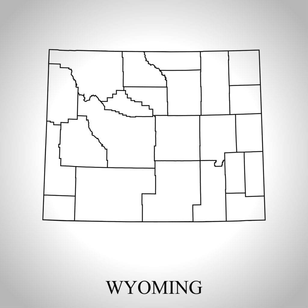 Map Of Wyoming And Flag Outline Counties Cities And Road Map Best   Blank Outline Map Of Wyoming 1024x1024 