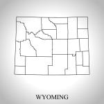Blank outline map of Wyoming