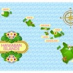 Hawaiian islands map with names