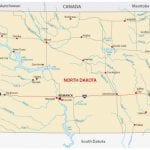 Large detailed road map of north dakota