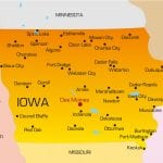 Map of Iowa cities