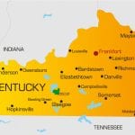 Map of Kentucky cities and surrounding states