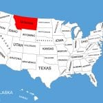 Map of Montana and Wyoming and surrounding states