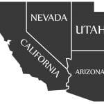Map of Utah and Arizona