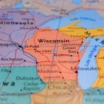Map of Wisconsin and surrounding states