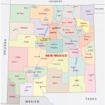 New Mexico Map with counties and cities