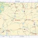 Road map of Wyoming