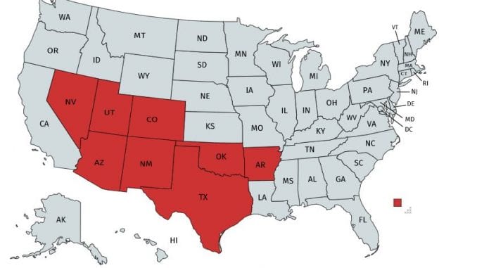 Southwestern United States Map