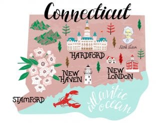 Tourist Map of connecticut with travel and attractions
