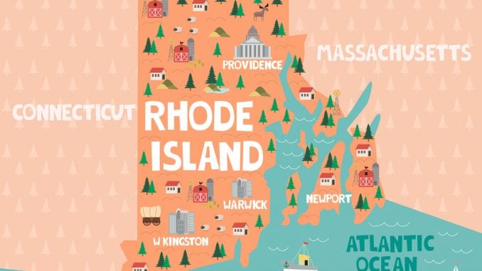 Tourist map of Rhode Island