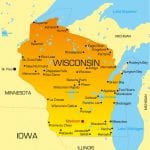 Wisconsin map with cities